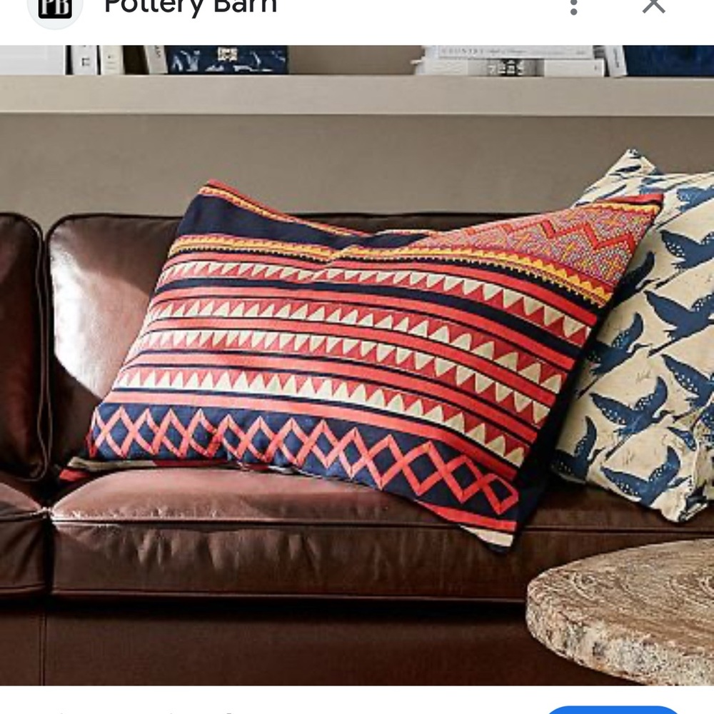 NEW Appliqué lumber pillow cover from Pottery Barn;Navy blue & other colors
